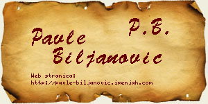 Pavle Biljanović vizit kartica